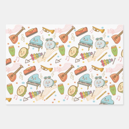 Dans zingen en spelen kinderen verjaardag inpakpapier vel (Voorkant 2)