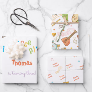 Dans zingen en spelen kinderen verjaardag inpakpapier vel