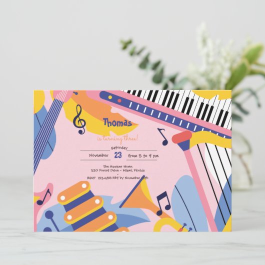 Dans zingen en spelen kinderen verjaardag kaart (Staand voorkant)