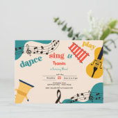 Dans zingen en spelen kinderen verjaardag kaart (Staand voorkant)