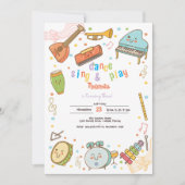 Dans zingen en spelen kinderen verjaardag kaart (Voorkant)