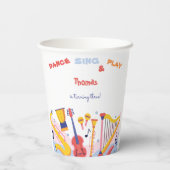 Dans zingen en spelen kinderen verjaardag papieren bekers (Achterkant)