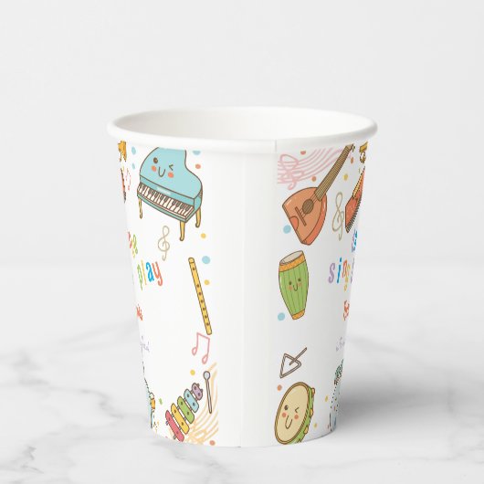 Dans zingen en spelen kinderen verjaardag papieren bekers (Rechts)