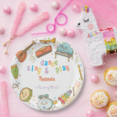 Dans zingen en spelen kinderen verjaardag papieren bordje (Feest)