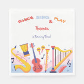 Dans zingen en spelen kinderen verjaardag servet (Voorkant)