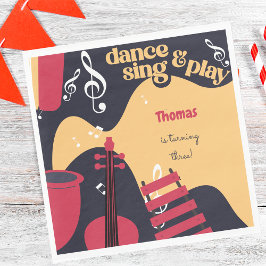 Dans zingen en spelen kinderen verjaardag servet