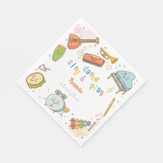 Dans zingen en spelen kinderen verjaardag servet (Hoek)