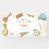 Dans zingen en spelen kinderen verjaardag spandoek (Horizontaal)