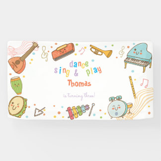 Dans zingen en spelen kinderen verjaardag spandoek