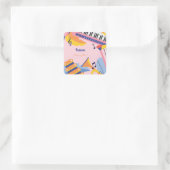 Dans zingen en spelen kinderen verjaardag vierkante sticker (Tas)