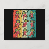 Dansaliens dansende dans grappig briefkaart (Voorkant)