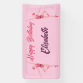 Dansballerina gepersonaliseerd Happy Birthday Pink Spandoek (Verticaal)