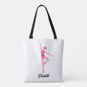Dansballerina gepersonaliseerde Canvas tas - Elega (Achterkant)