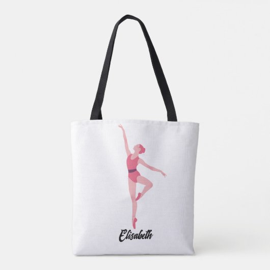 Dansballerina gepersonaliseerde Canvas tas - Elega (Achterkant)