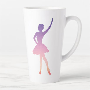 Dansballerina in een modern geometrisch ontwerp latte mok