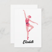 Dansballerina personalisatie bedankkaart (Voorkant / Achterkant)