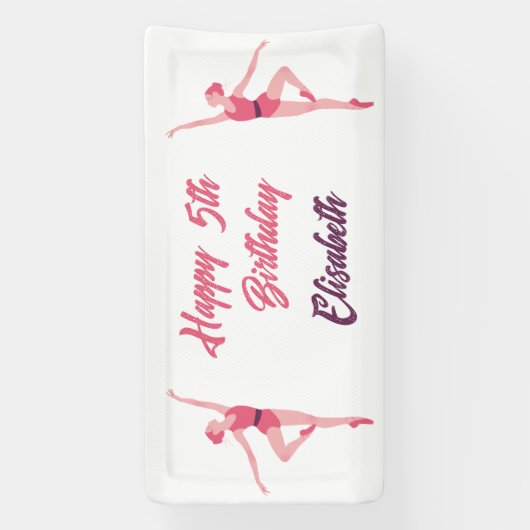 Dansballerina personalisatie Gelukkige Verjaardag Spandoek (Verticaal)