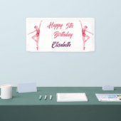Dansballerina personalisatie Gelukkige Verjaardag Spandoek (Beurs)