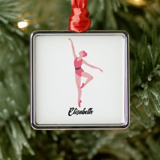 Dansballerina personalisatie metalen ornament (Boom)