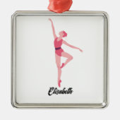 Dansballerina personalisatie metalen ornament (Voorkant)
