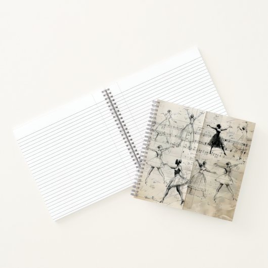Dansbewegingen papier notitieboek (Binnen)