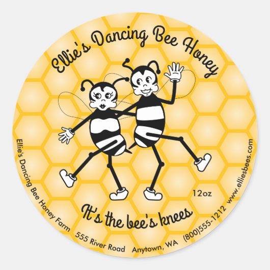Dansbijenhoning, rond etiket (Voorkant)