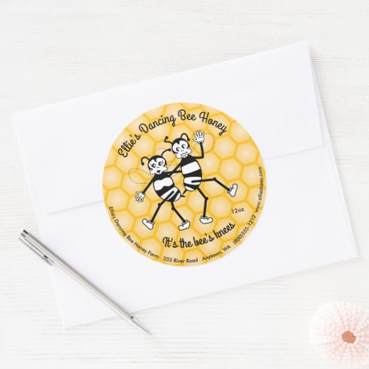 Dansbijenhoning, rond etiket (Envelop)