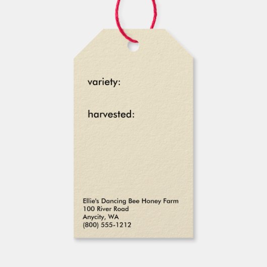 Dansbijenhoningcadeau label cadeaulabel (Achterkant)