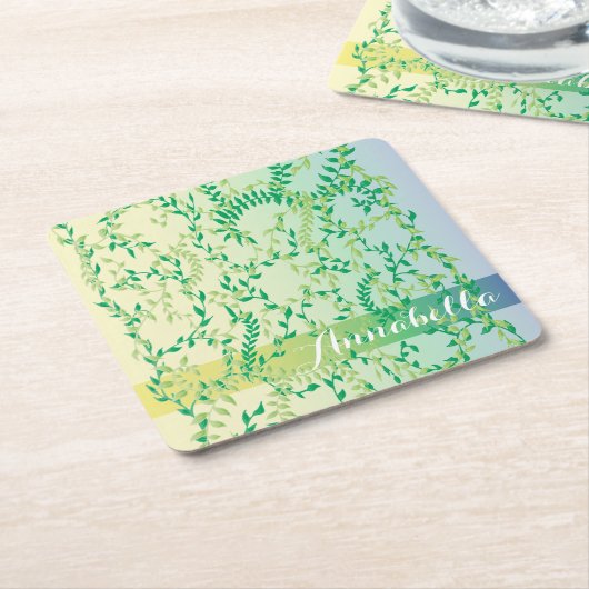 Dansbladeren Kartonnen Onderzetters (Schuin)