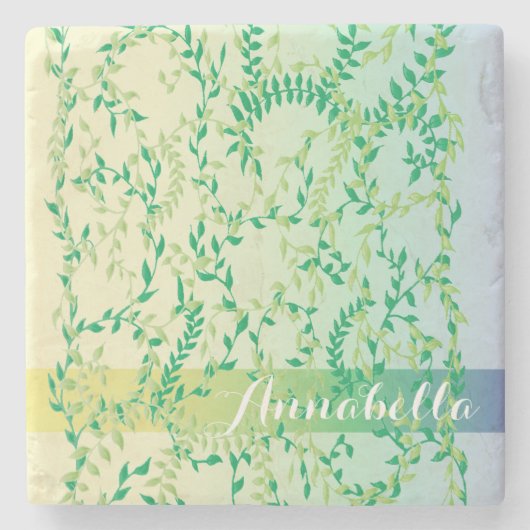 Dansbladeren Stenen Onderzetter (Voorkant)