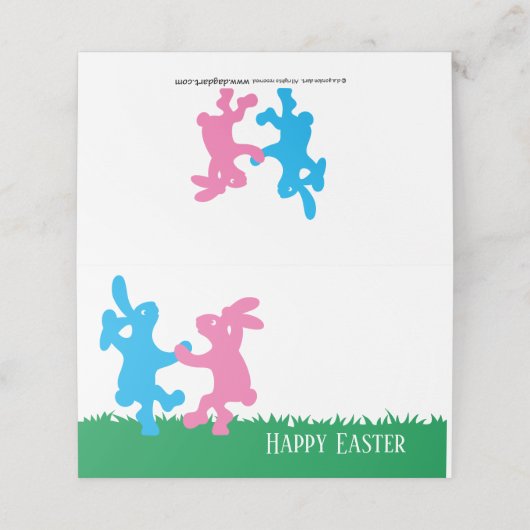 Dansbunnies Plaatskaartje (Buitenkant ongevouwen)