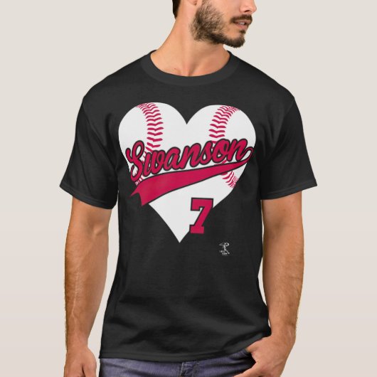 Dansby Swanson Baseball Heart 90s sport T-shirt (Voorkant)
