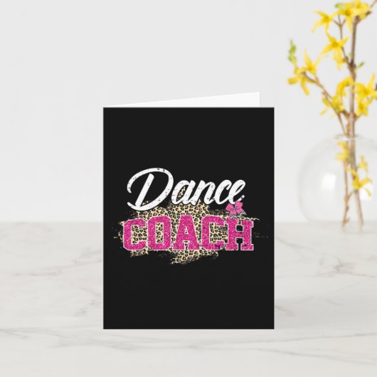 Danscoach Leopard Funny Dancing Coach Moederdag Kaart (Gele Bloem)