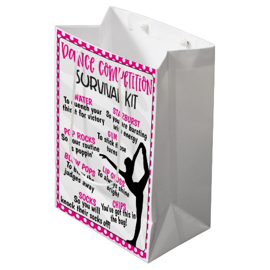 Danscompetitie Survival Kit Medium Cadeauzakje (Voorkant Gekanteld)