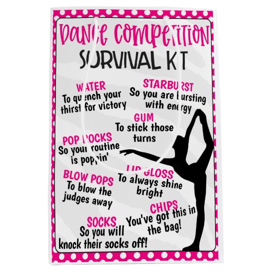 Danscompetitie Survival Kit Medium Cadeauzakje (Voorkant)