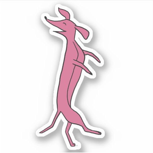 Dansdachshund Sticker (Voorkant)