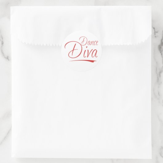 dansdiva ronde sticker (Tas)