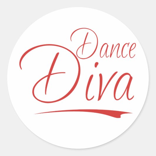 dansdiva ronde sticker (Voorkant)