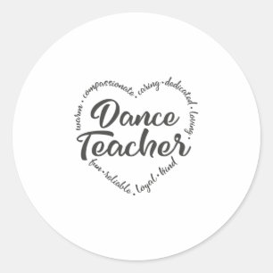 Dansdocent, dans, balletdocent ronde sticker