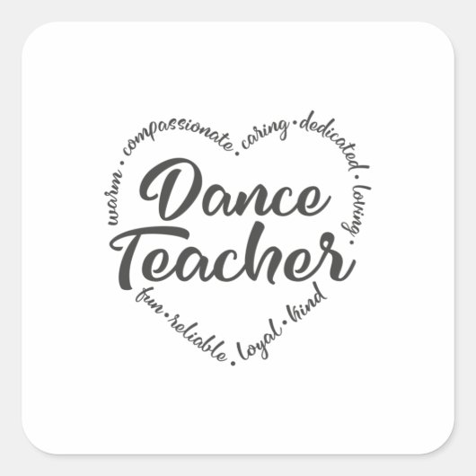 Dansdocent, dans, balletdocent vierkante sticker (Voorkant)