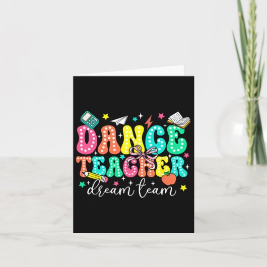Dansdocent Dream Team Eerste dag schoolretro Kaart (Voorkant)