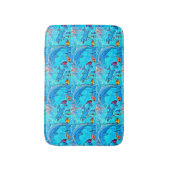 dansdolfijnen zwemmen in blauw zee badmat (Voorkant Verticaal)