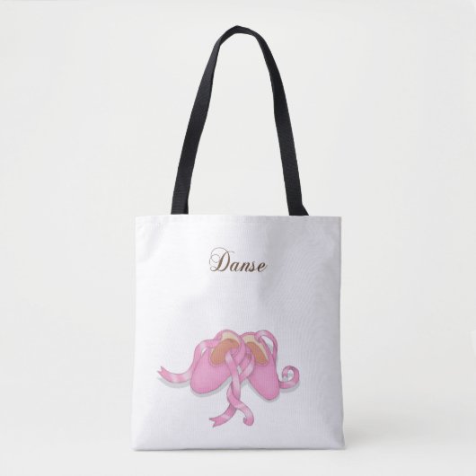 "Danse" Ballet Slippers Ballerina French Dancer Tote Bag (Voorkant)