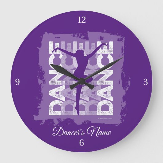 Danse et Lettres (Dance) Large Clock Grote Klok (Voorkant)