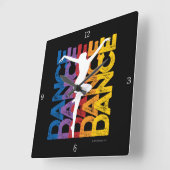 Danse et Lettres (Dance) Square Wall Clock Vierkante Klok (Hoek)