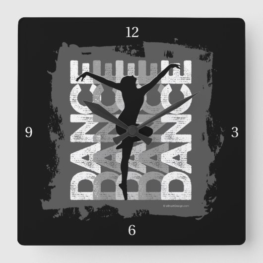 Danse et Lettres (Dance) Vierkante Klok (Voorkant)