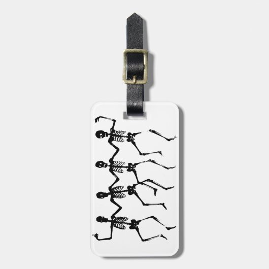 Danse Macabre - skeletten Bagagelabel (Voorkant verticaal)