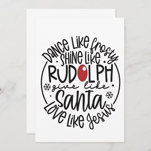 Dansen als Frosty Shine als Rudolph Christmas Aankondiging (Voorkant / Achterkant)