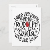 Dansen als Frosty Shine als Rudolph Christmas Feestdagenkaart (Voorkant / Achterkant)