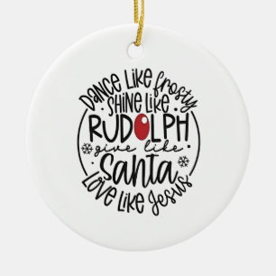 Dansen als Frosty Shine als Rudolph Christmas Keramisch Ornament